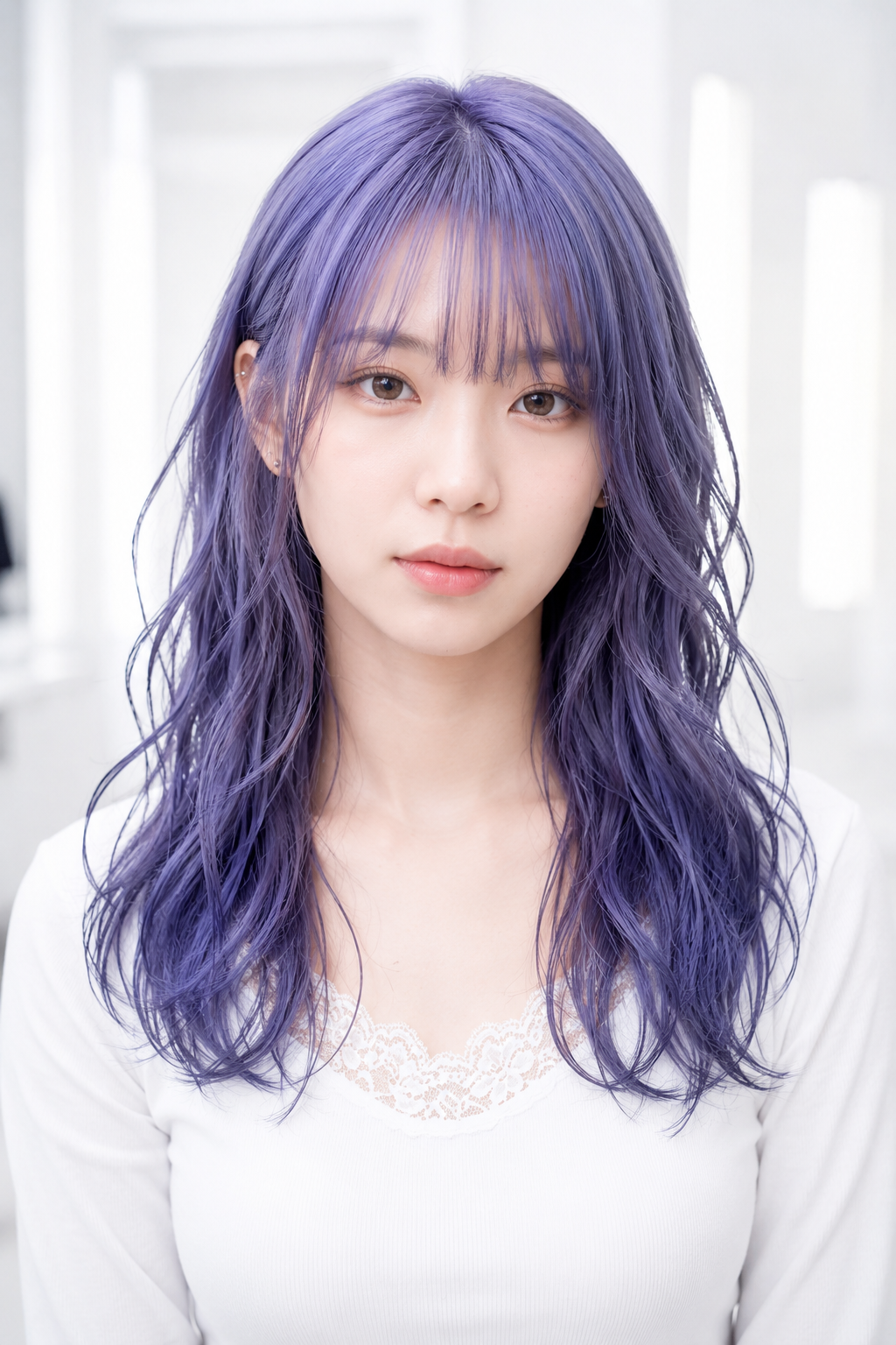 ラベンダーパープル ロング ダブルカラー DiMPlE 越谷