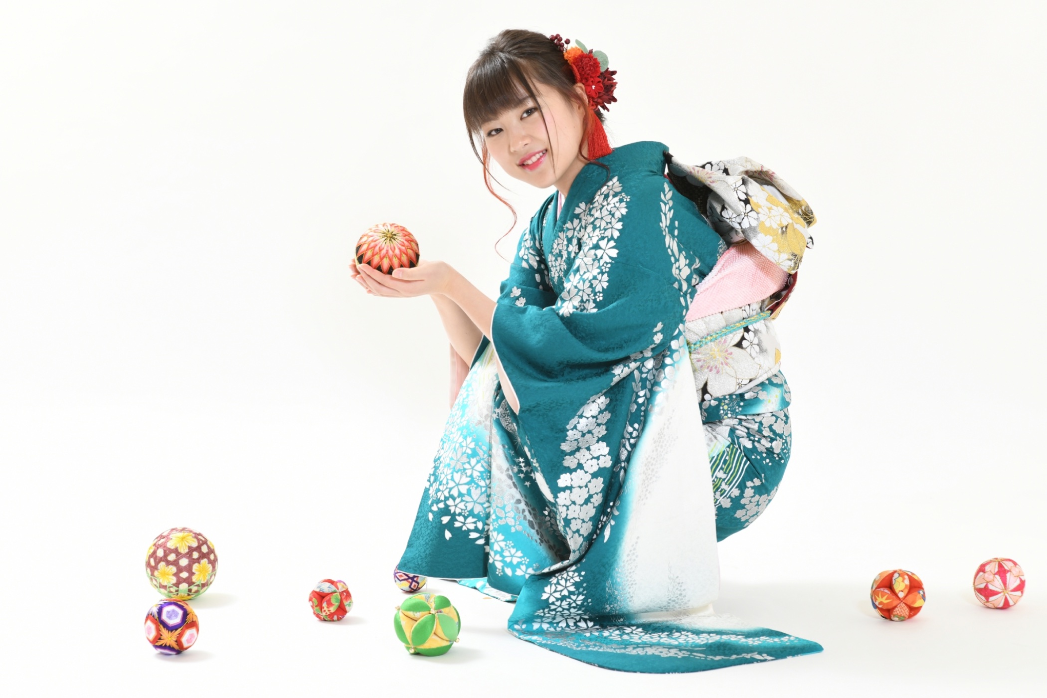 成人式 前撮り スタジオ撮影 振袖 手毬 DiMPlE 越谷