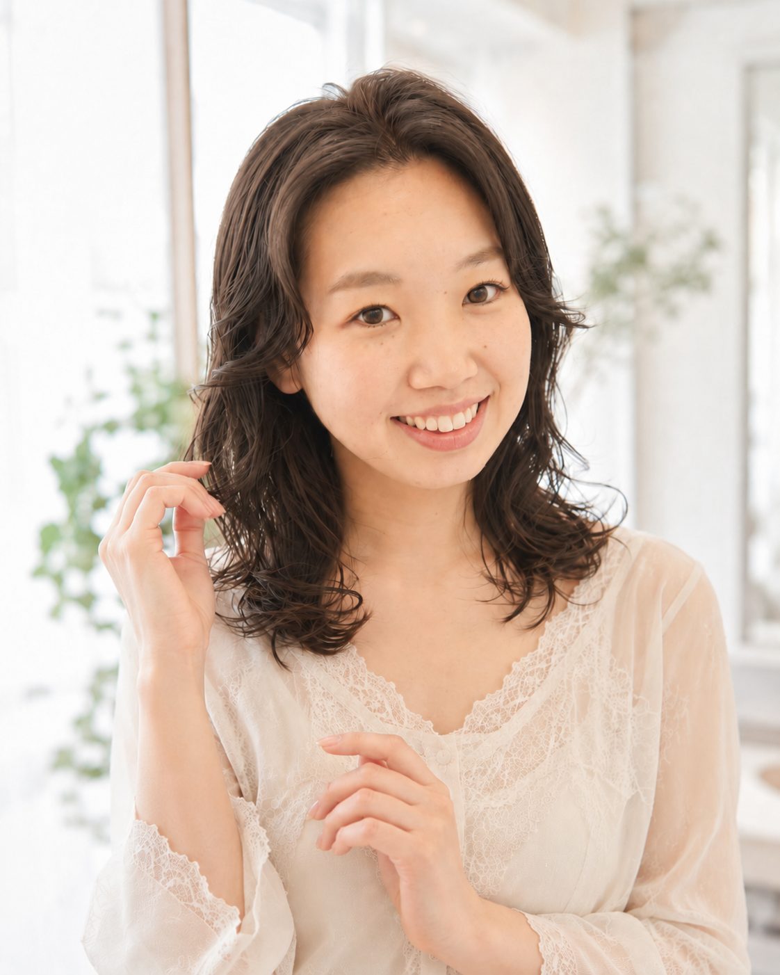 ウェーブレイヤー ゆる巻きミディアム デジタルパーマ DiMPlE 越谷