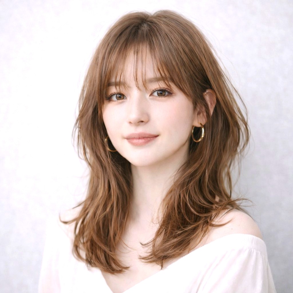 ウォームベージュ レイヤー ミディアム DiMPlE 越谷